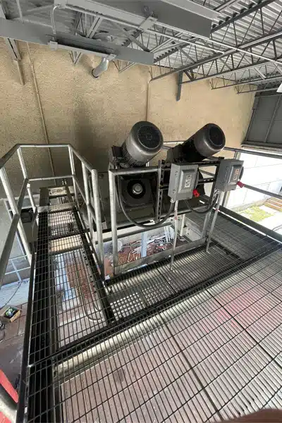 Platform Supports Inclined Screw Conveyors and Provides Access for Maintenance
