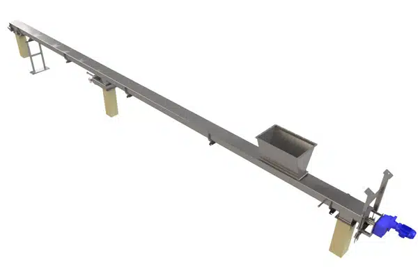 Screw Conveyor Receives Biosolids from Belt Conveyor