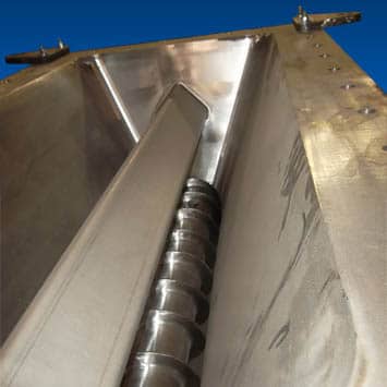 Polished Food-Grade Stainless Steel Screw Feeder for Metering Thickening Agent for Specialty Chemical Company - KWS Manufacturing