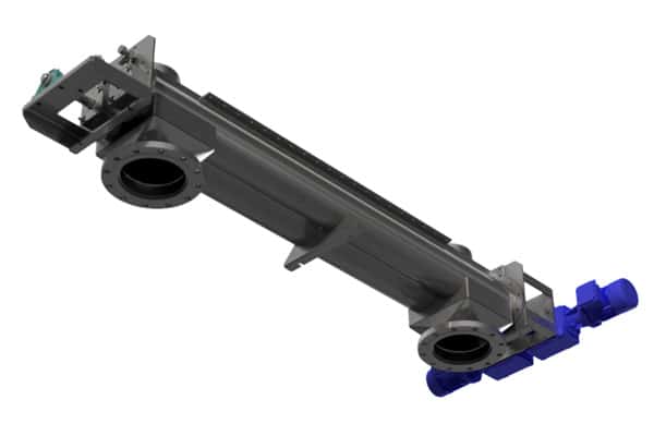 Reversible KWS Twin Screw Conveyor Conveys ATBS from a Rotary Filter Presses to One of Two Dryers