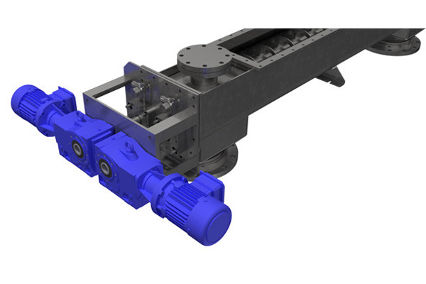 Bulkhead Trough End with Right Angle Gear Reducers are Compact and Cost-Effective