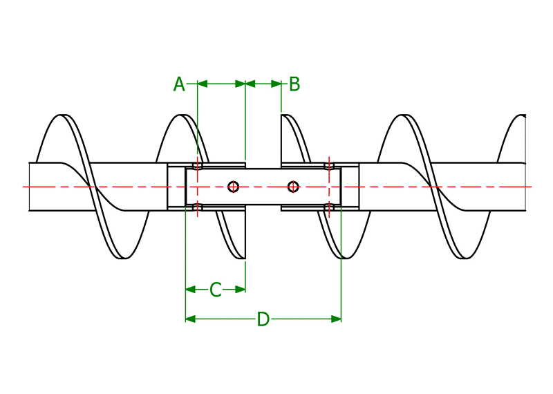 Dimensional Drawing for 2-Bolt Coupling Shafts