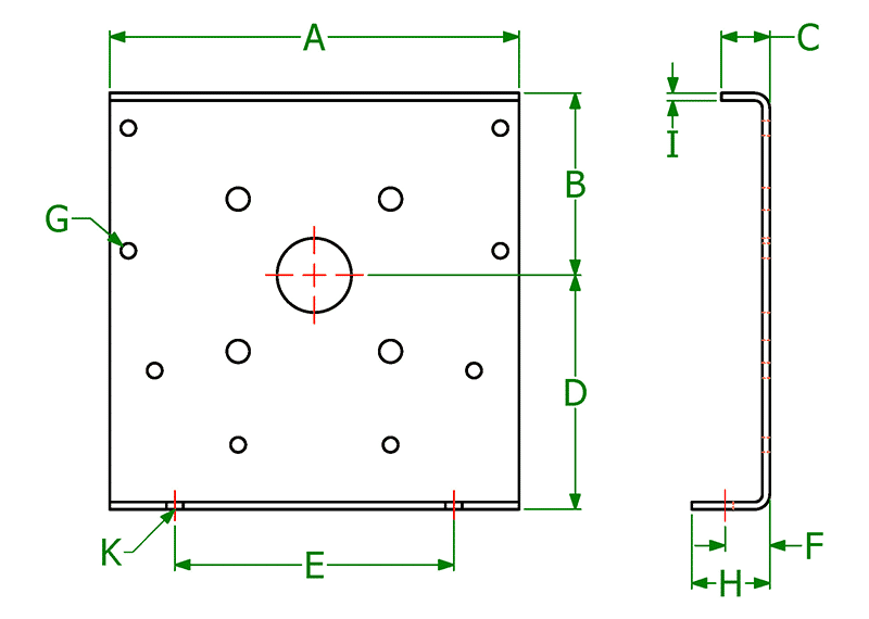 Dimensional Drawing for CEMA Stock Components