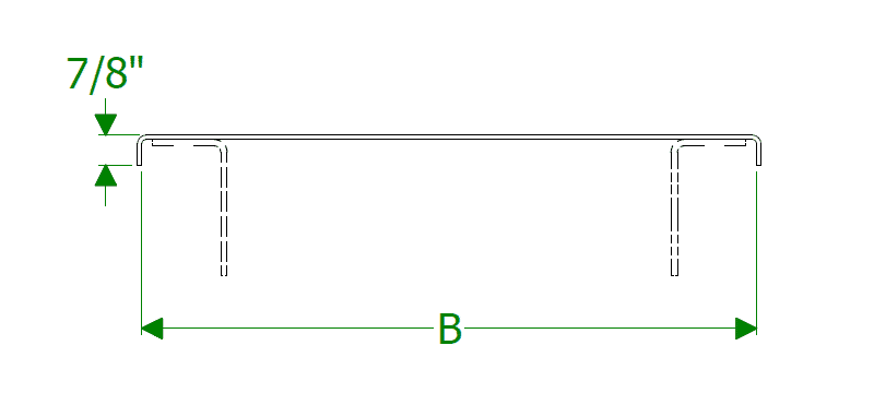 Dimensional Drawing for 304 SS U-Trough Covers