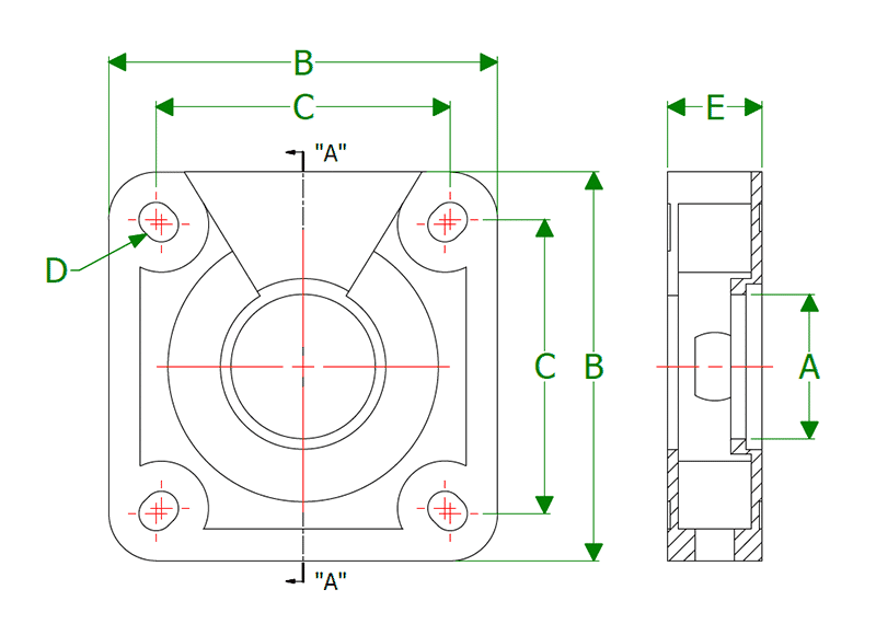 Dimensional Drawing for Waste Pack Seals