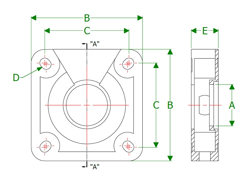 Dimensional Drawing for CEMA Stock Components